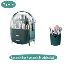 Load image into Gallery viewer, Multifunctional Makeup Cosmetic Jewellery Storage Box Plus Brush Bucket - Fansee Australia
