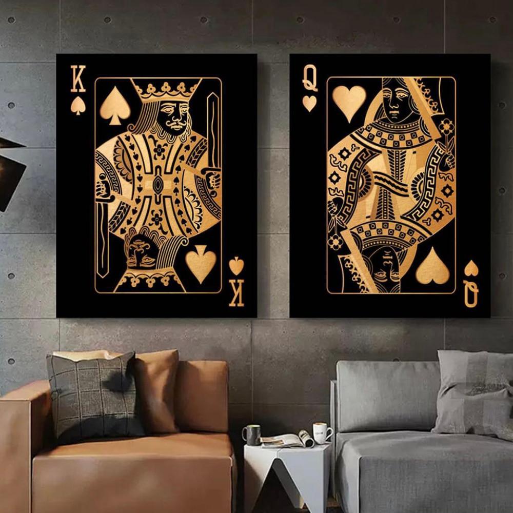 Poker Queen and King Canvas Prints - 2 Pcs Set (60x80cm) - Decor Home