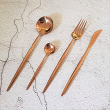 Load image into Gallery viewer, Rose Gold Cutlery Set (16 Piece Cutlery Set) - For Home Decor
