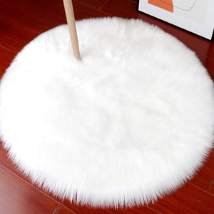 Round Shaggy Faux Fur Sheepskin Rug (120 cm) - Fansee Australia