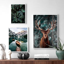 Load image into Gallery viewer, Spectacular Forest, Mountain, Lake, Deer Canvas Wall Art Prints - Fansee Australia
