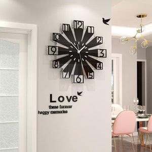 Stylish Black Clock - For Home Decor