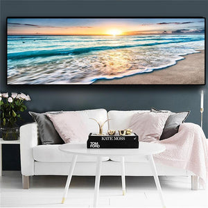 Sunset Print On Canvas (50x150cm) - For Home Decor
