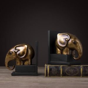 Vintage Brass Elephant Bookend - For Home Decor