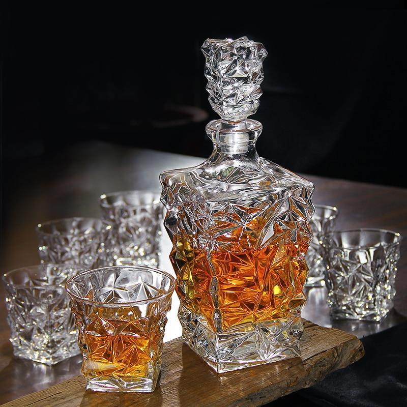 Crystal Whiskey Decanter and Tumblers Set - Decor Home