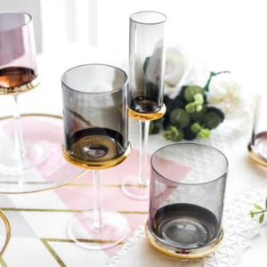 Wine Glasses (Set of 4 Black) - For Home Decor
